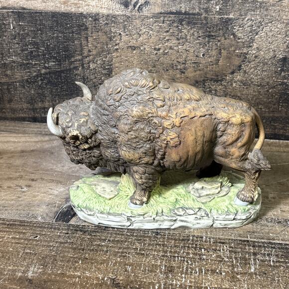 American West Buffalo Bison Ceramic Statue Sculpture Andrea by Sadek #5955 - Picture 2 of 7